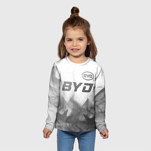 Детский лонгслив BYD - white gradient посередине / 3D-принт – фото 5
