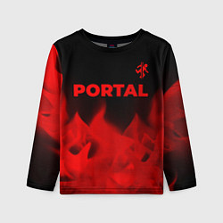 Лонгслив детский Portal - red gradient посередине, цвет: 3D-принт