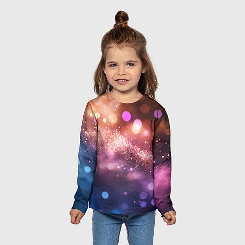 Детский лонгслив Праздничный боке / 3D-принт – фото 5