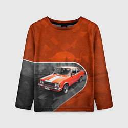 Лонгслив детский Оранжевый ретроавтомобиль, цвет: 3D-принт