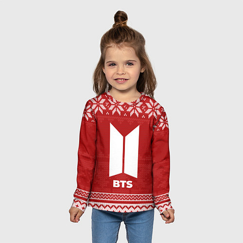Детский лонгслив Новогодний BTS / 3D-принт – фото 5