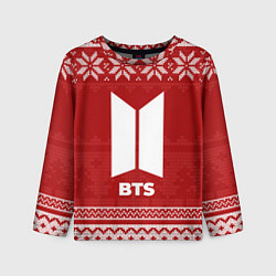 Лонгслив детский Новогодний BTS, цвет: 3D-принт