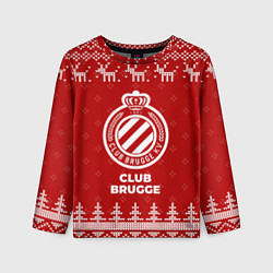 Лонгслив детский Новогодний Club Brugge с оленями, цвет: 3D-принт