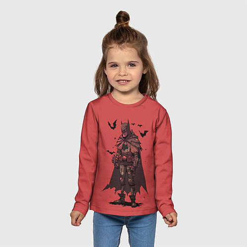Детский лонгслив Мрачный Бэтмен / 3D-принт – фото 5