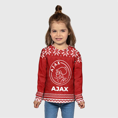 Детский лонгслив Новогодний Ajax / 3D-принт – фото 5