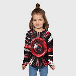 Лонгслив детский Чёрно-красная сфера киберпанк, цвет: 3D-принт — фото 2