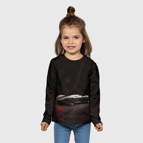 Детский лонгслив Футуристичный гоночный автомобиль / 3D-принт – фото 5