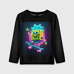 Лонгслив детский Sponge Bob on a skateboard - ai art fantasy, цвет: 3D-принт