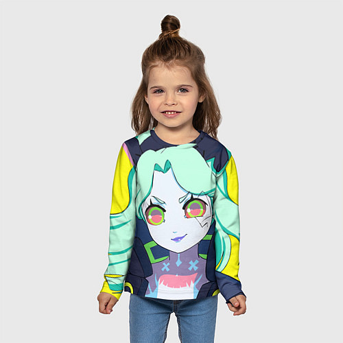 Детский лонгслив Ребекка - киберпанк / 3D-принт – фото 5