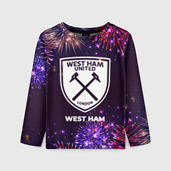 Лонгслив детский Праздничный West Ham, цвет: 3D-принт