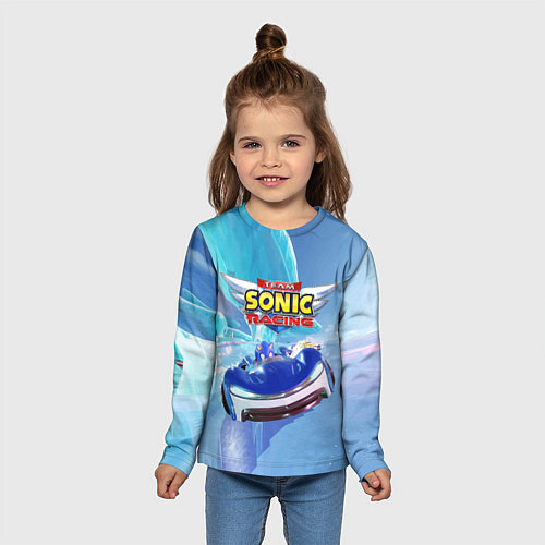 Детский лонгслив Team Sonic racing - speed / 3D-принт – фото 5