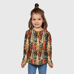 Лонгслив детский Новогодний еловый лес, цвет: 3D-принт — фото 2