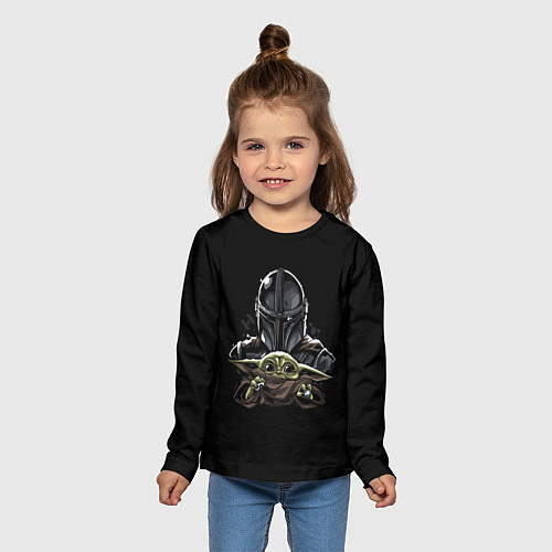 Детский лонгслив Мандолорец - Грогу / 3D-принт – фото 5