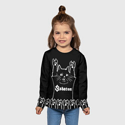 Лонгслив детский Sabaton: cat rock, цвет: 3D-принт — фото 2