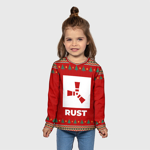 Детский лонгслив Rust new year / 3D-принт – фото 5