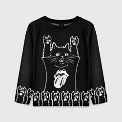 Лонгслив детский Rolling Stones: cat rock, цвет: 3D-принт