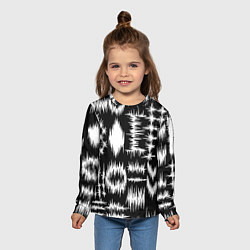 Лонгслив детский Штриховка - геометрическая абстракция, цвет: 3D-принт — фото 2