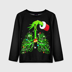 Лонгслив детский Гринч похищает сердца, цвет: 3D-принт