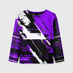 Лонгслив детский Diagonal black and white stripes on a purple backg, цвет: 3D-принт