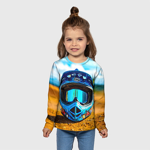 Детский лонгслив BMX шлем / 3D-принт – фото 5