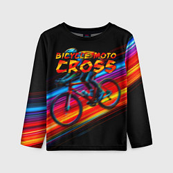 Лонгслив детский Bicycle moto cross, цвет: 3D-принт