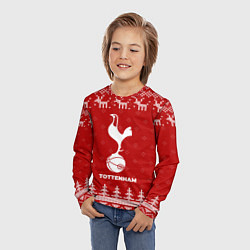Лонгслив детский Новогодний Tottenham с оленями, цвет: 3D-принт — фото 2