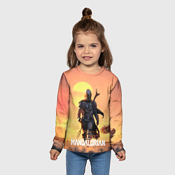 Лонгслив детский Идущий мандалорец, цвет: 3D-принт — фото 2