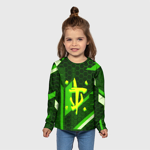 Детский лонгслив Doom geometry green / 3D-принт – фото 5