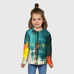 Лонгслив детский Ржавчина сине-белая, цвет: 3D-принт — фото 2