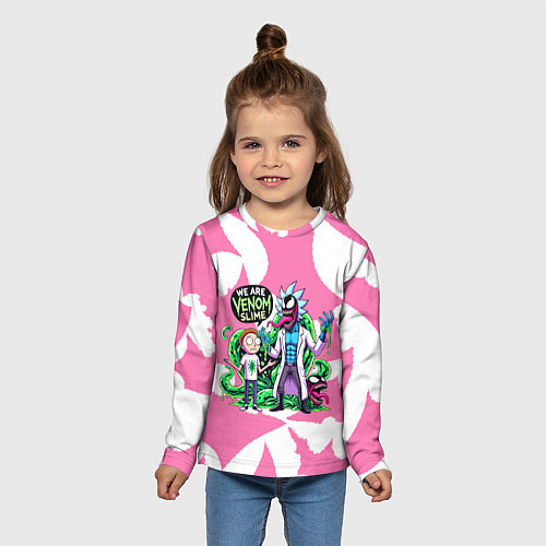 Детский лонгслив Рик-Веном и Морти - ядовитая слизь / 3D-принт – фото 5