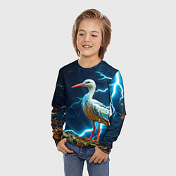 Лонгслив детский Аист и гроза, цвет: 3D-принт — фото 2