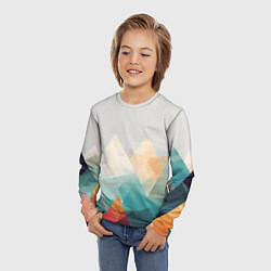 Лонгслив детский Разноцветный горный хребет, цвет: 3D-принт — фото 2