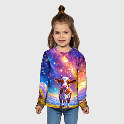 Лонгслив детский Коровка и звездное небо, цвет: 3D-принт — фото 2