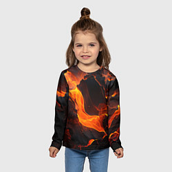 Лонгслив детский Огонь и лава - текстура, цвет: 3D-принт — фото 2