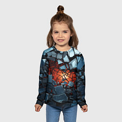 Лонгслив детский Разбиты камни в текстуре, цвет: 3D-принт — фото 2