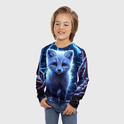 Лонгслив детский Песец в разрядах молний, цвет: 3D-принт — фото 2
