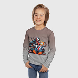 Лонгслив детский Venom and Duck-Donald - ai art fantasy, цвет: 3D-принт — фото 2