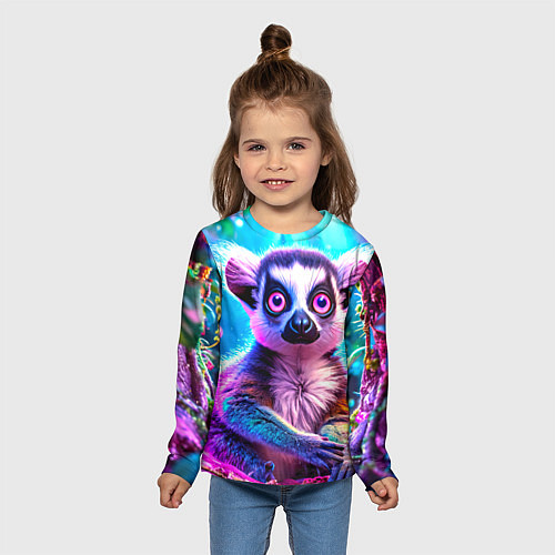 Детский лонгслив Лемур в сказочном лесу / 3D-принт – фото 5
