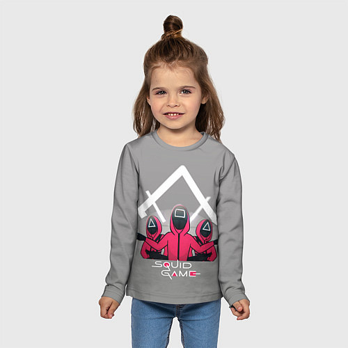 Детский лонгслив Персонажи из Игра в кальмара / 3D-принт – фото 5