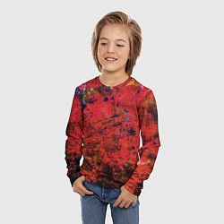 Лонгслив детский Абстракция - dark red grunge, цвет: 3D-принт — фото 2