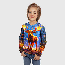 Лонгслив детский Лосенок в лесу, цвет: 3D-принт — фото 2