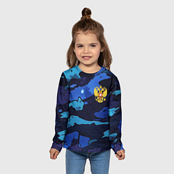Лонгслив детский Камуфляж с гербом РФ, цвет: 3D-принт — фото 2