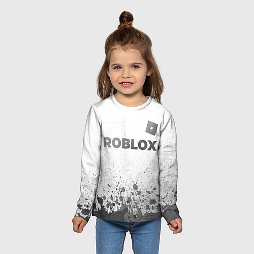 Детский лонгслив Roblox - white gradient посередине / 3D-принт – фото 5