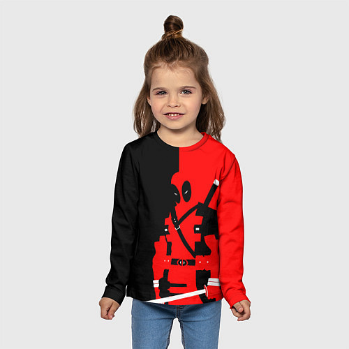 Детский лонгслив Наемник дэдпул / 3D-принт – фото 5