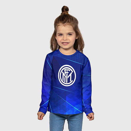 Детский лонгслив Inter blue poly / 3D-принт – фото 5