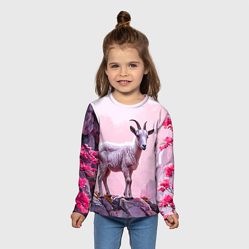 Детский лонгслив Козлик в розовом свете / 3D-принт – фото 5