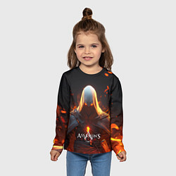 Лонгслив детский Assassins Creed fire, цвет: 3D-принт — фото 2