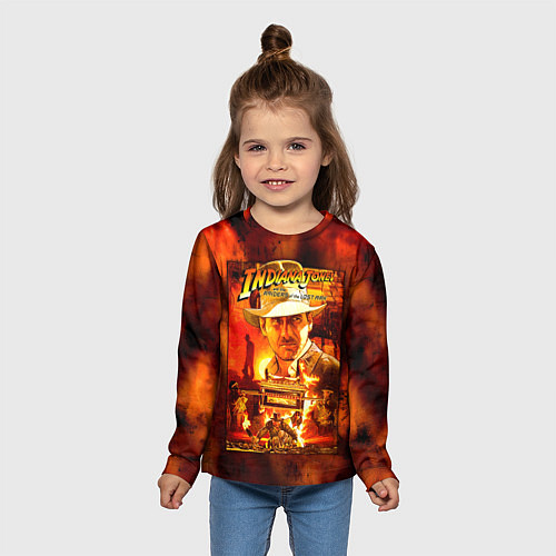 Детский лонгслив Indiana Jones and the raiders of the lost ark / 3D-принт – фото 5