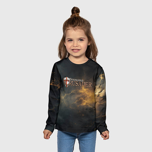 Детский лонгслив Stronghold сrusader гроза крестоносцев / 3D-принт – фото 5