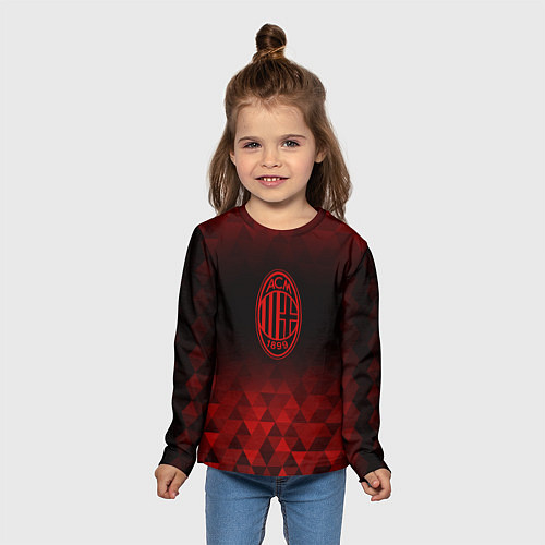 Детский лонгслив AC Milan red poly / 3D-принт – фото 5